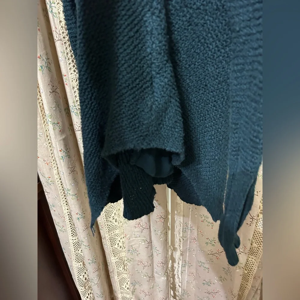 Free People Shark Hem Open Knit Cardigan With Pockets Oversized Size XS‎